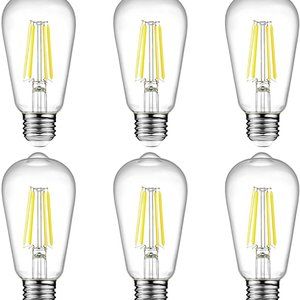 Ascher Vintage LED Edison Bulbs, 6 Pack